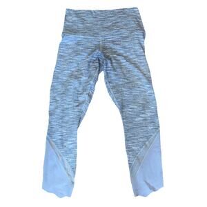 Lululemon Leggings Women 4 Gray Wunder‎ Under Crop II Roll Down Scallop Detail